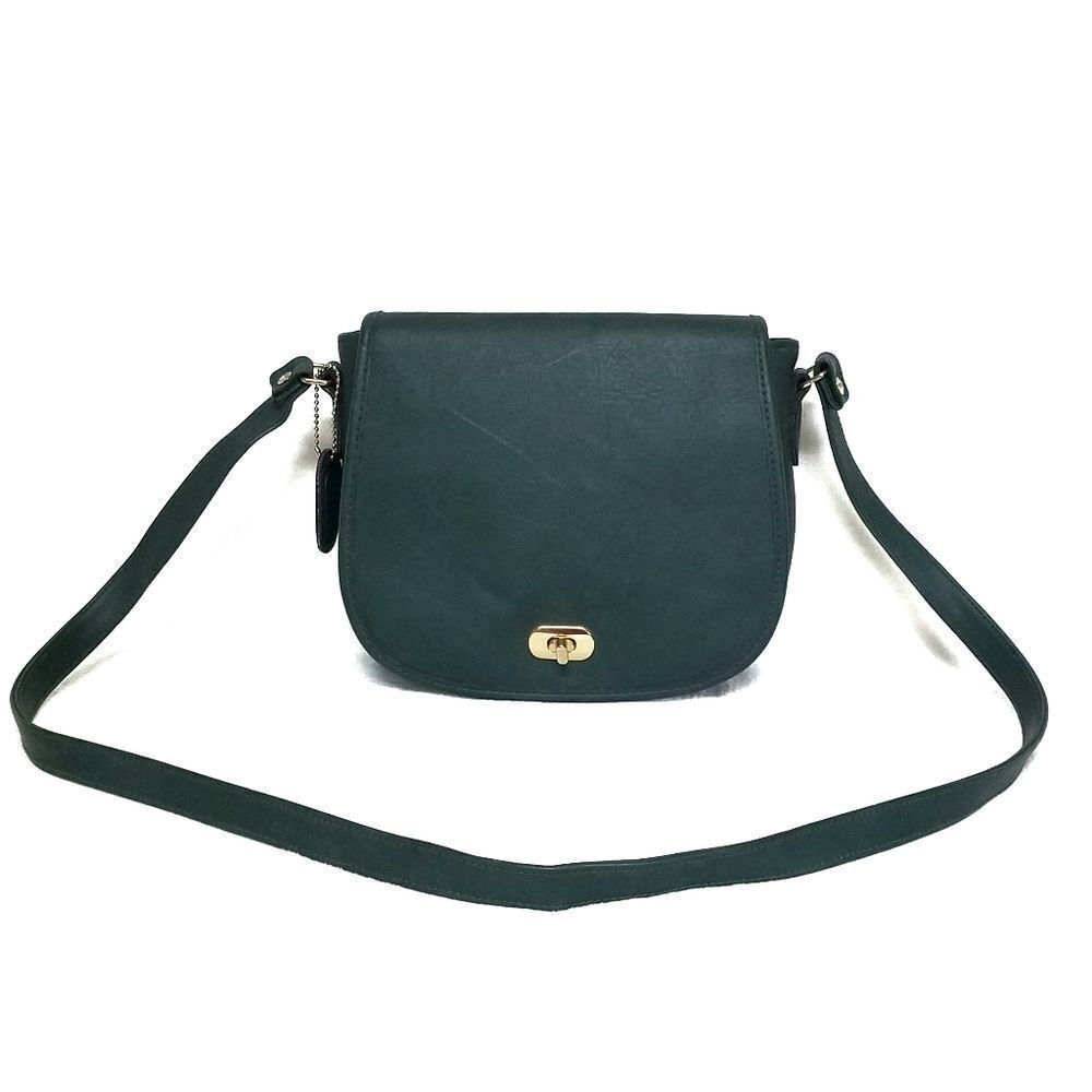70S Classic Collection Green Crossbody Saddle Bag